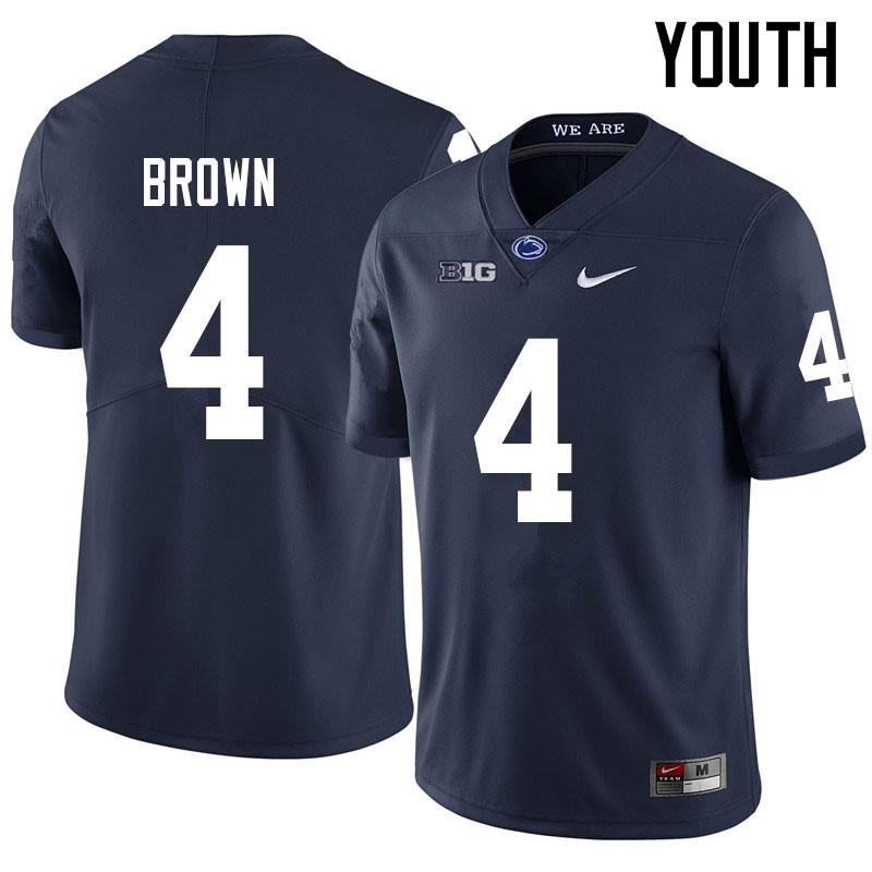 NCAA Nike Youth Penn State Nittany Lions Journey Brown #4 College Football Authentic Navy Stitched Jersey JHJ6398SH